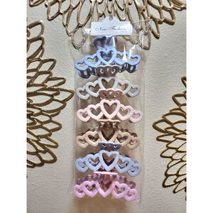 Women's Hearts Crown Hair Claw Clips Multicolor pack